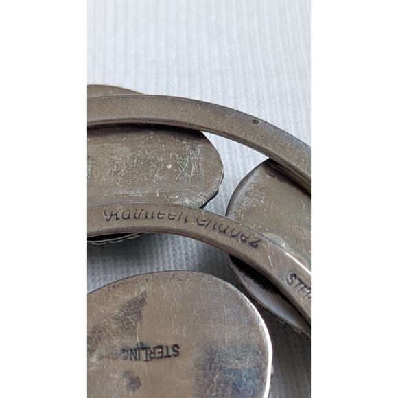 Kathleen Chavez Navajo Sterling Silver Malachite Squash Blossom Necklace + EUC - Picture 3 of 16